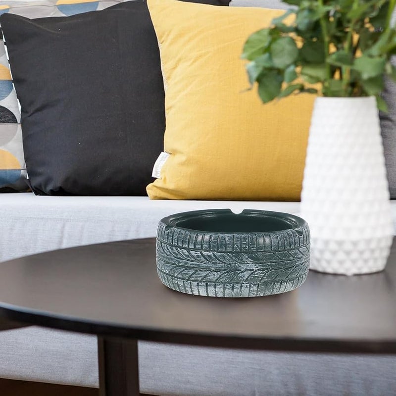 صينية إطارات العتيقة من الراتنج منفضة سجائر العشب الأخضر زينة ديكور غرفة المعيشة ملحق التدخين هدية للرجال - Image 4